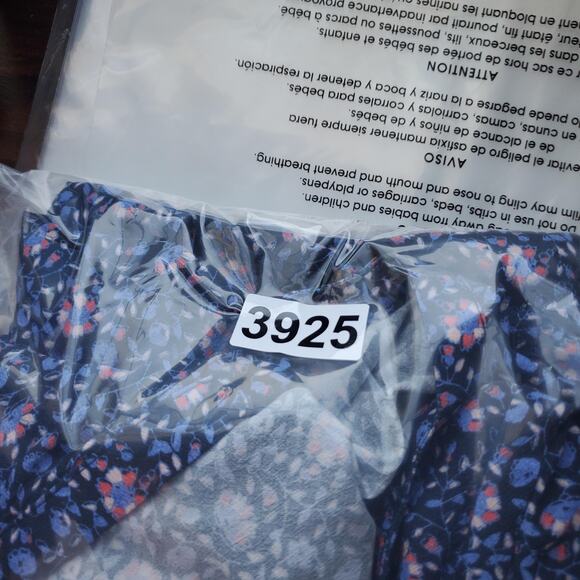 Marine Layer Dress Womens Small Navy Floral Midi V-Neck Puff Sleeve Tiered 16146 - Picture 10 of 10